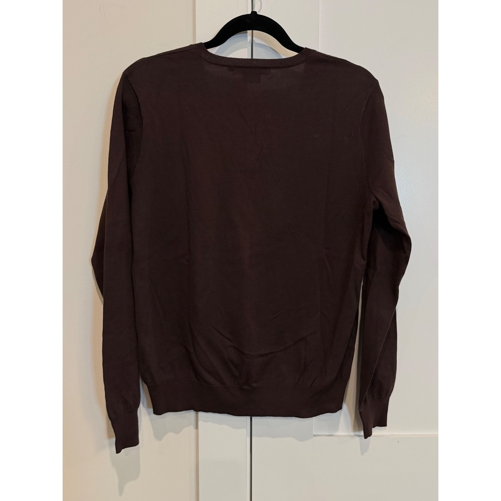 Ralph Lauren V-Neck Sweater Women XL Brown Excellent Pima Cotton Preppy Vintage - Picture 9 of 11